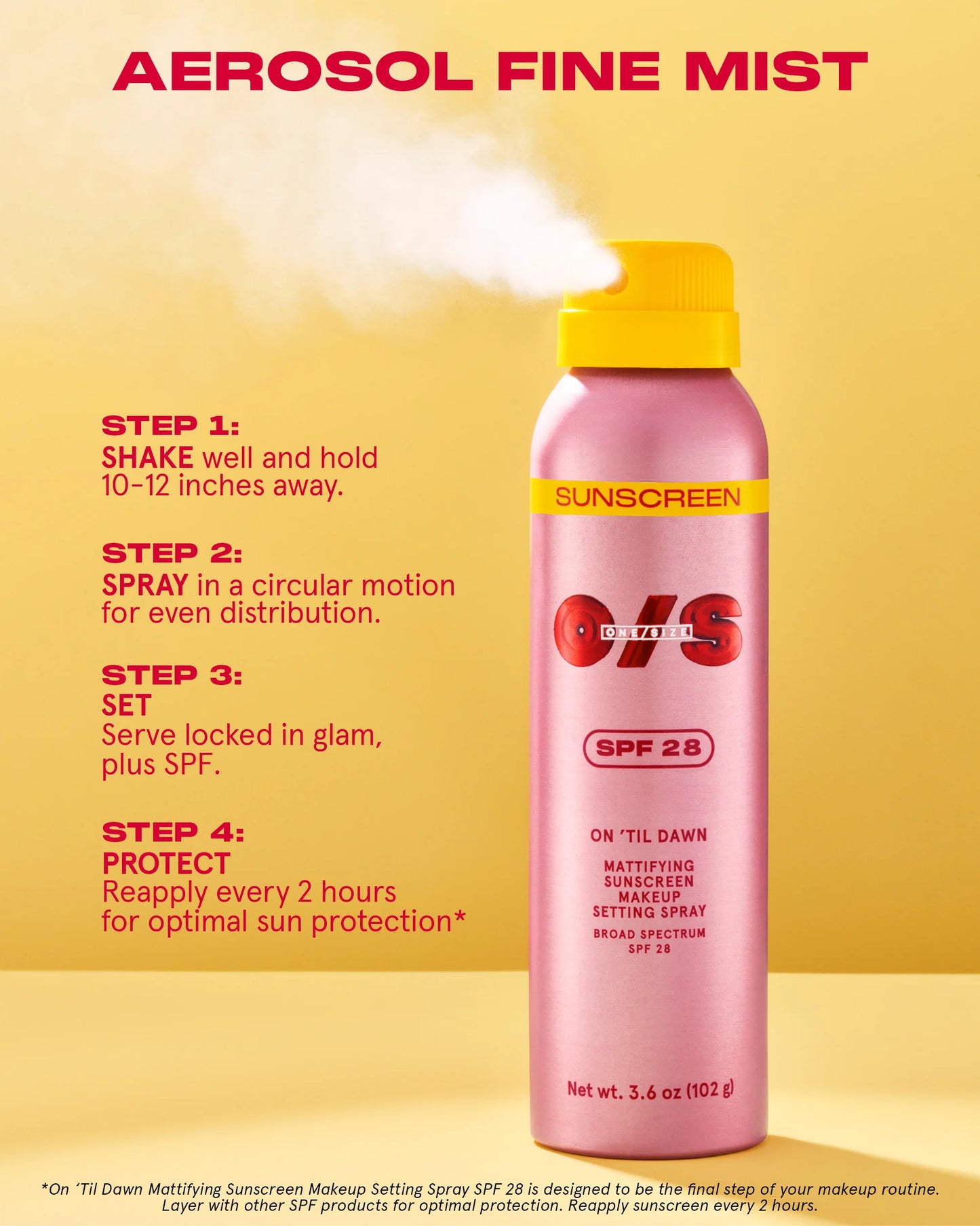 ON ‘TIL DAWN MATTIFYING SUNSCREEN MAKEUP SETTING SPRAY SPF 28